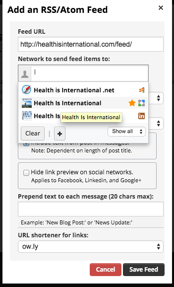 How to add an RSS Feed to your social media profiles using Hootsuite